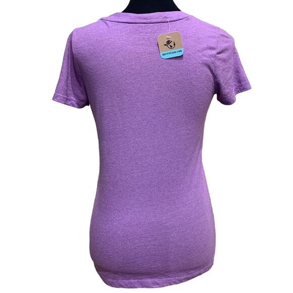 Hand Printed Upcycled Medium Watercolor Summer Flower Peony Aster Bouquet Tee - Picture 3 of 3